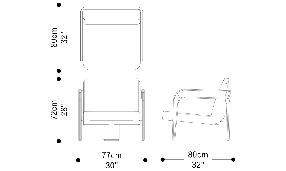 Image of the main dimensions of the product